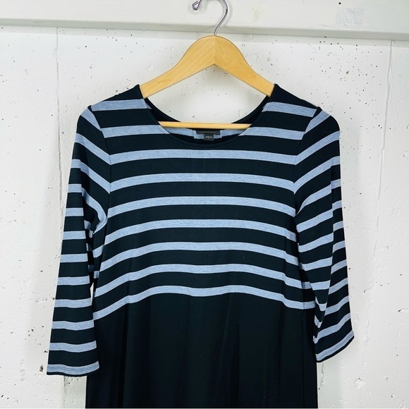 J. Jill Small Wearever Collection Black & Blue Striped Dress - Picture 6 of 14